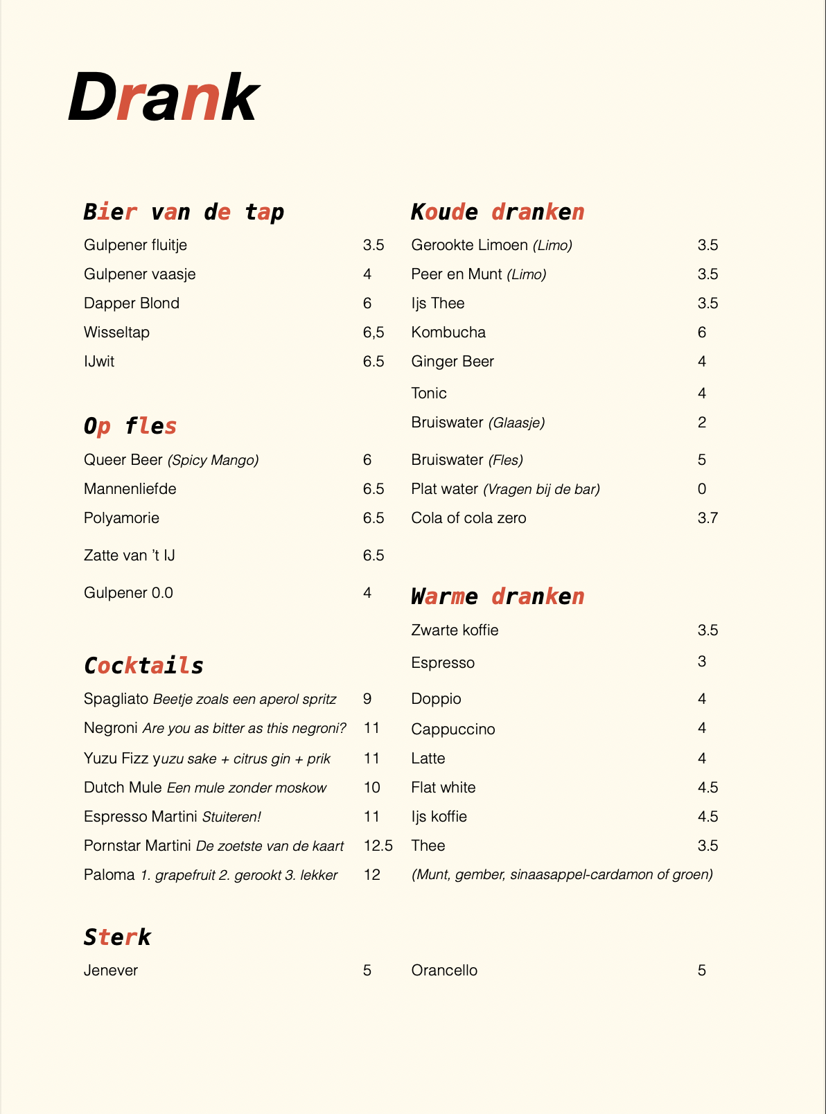 Menu afbeelding