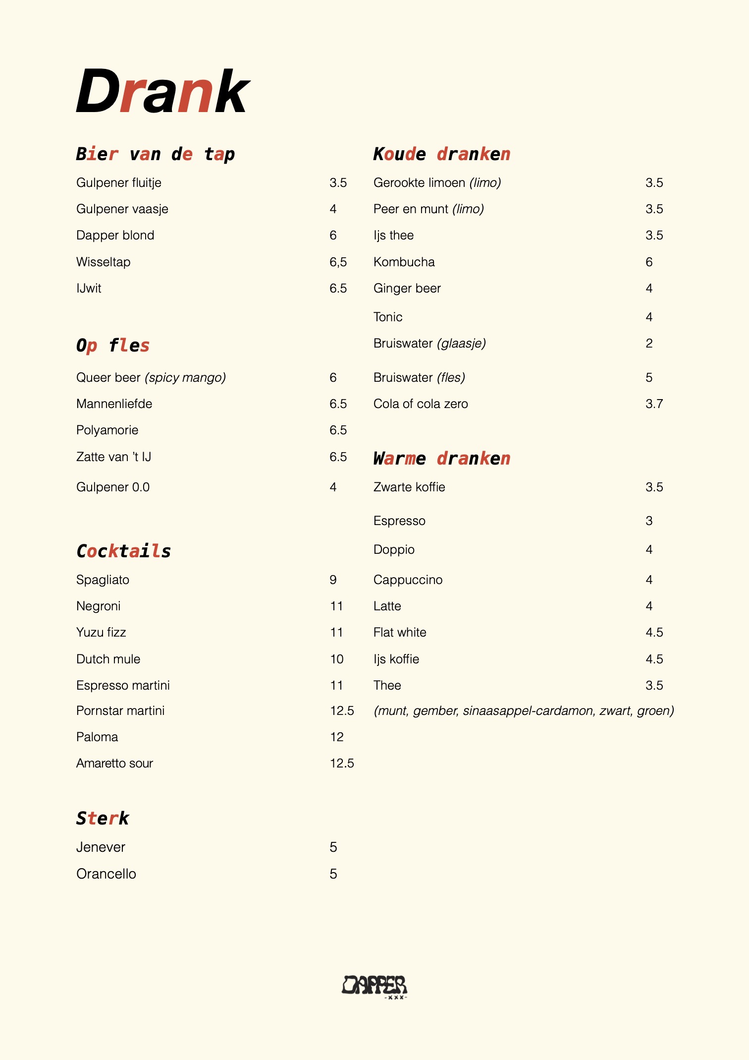 Menu afbeelding